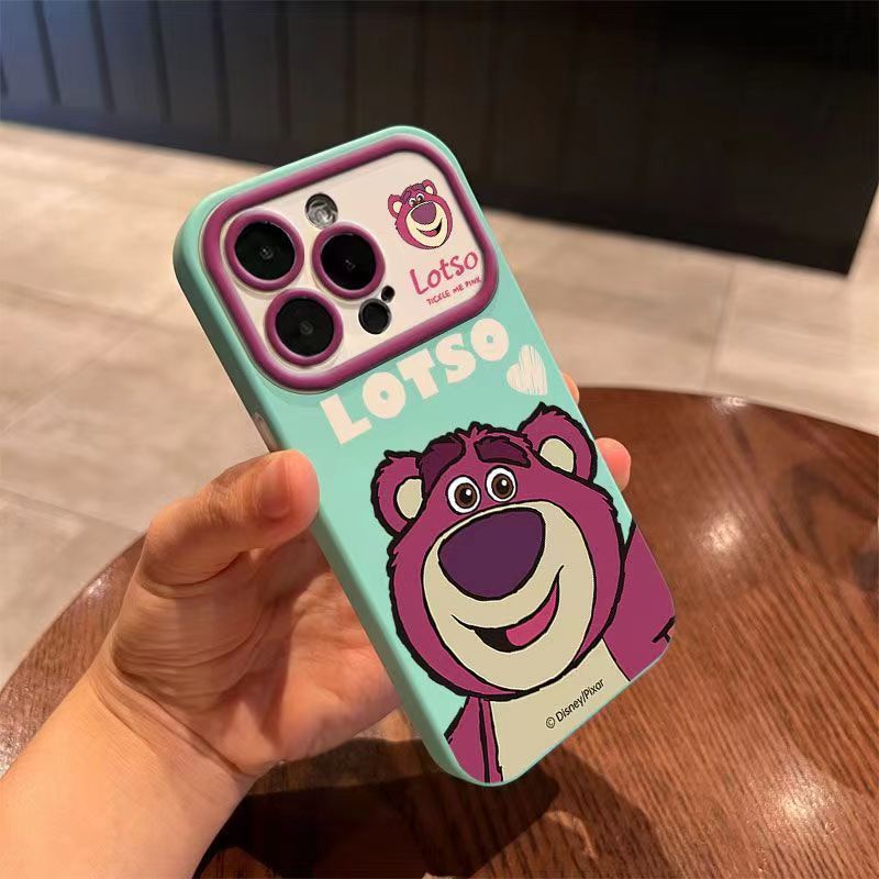 เคสโทรศัพท์มือถือ-ซิลิโคนนุ่ม-ลายหมีสตรอเบอร์รี่-ภาษาอังกฤษ-สําหรับ-iphone-14promax-13pro-12-11-7p-7x1t