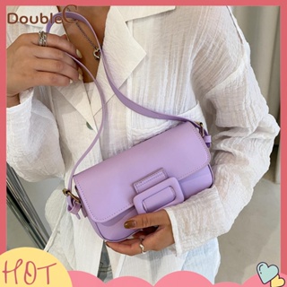 【Double C 】✿   กระเป๋าถือ สีพื้น สวยหรู แบบพกพา แฟชั่นสําหรับผู้หญิง