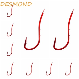 Desmond ตะขอเหยื่อตกปลา เหล็กคาร์บอน ก้านคู่ แคบ สีแดง อุปกรณ์เสริม สําหรับตกปลาคาร์พ 20 ชิ้น