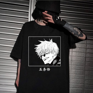 Anime Jujutsu Kaisen T Shirt Men Kawaii Summer Tops Gojo Satoru Graphic Tees Cool Cartoon Unisex T-shirt Male_03