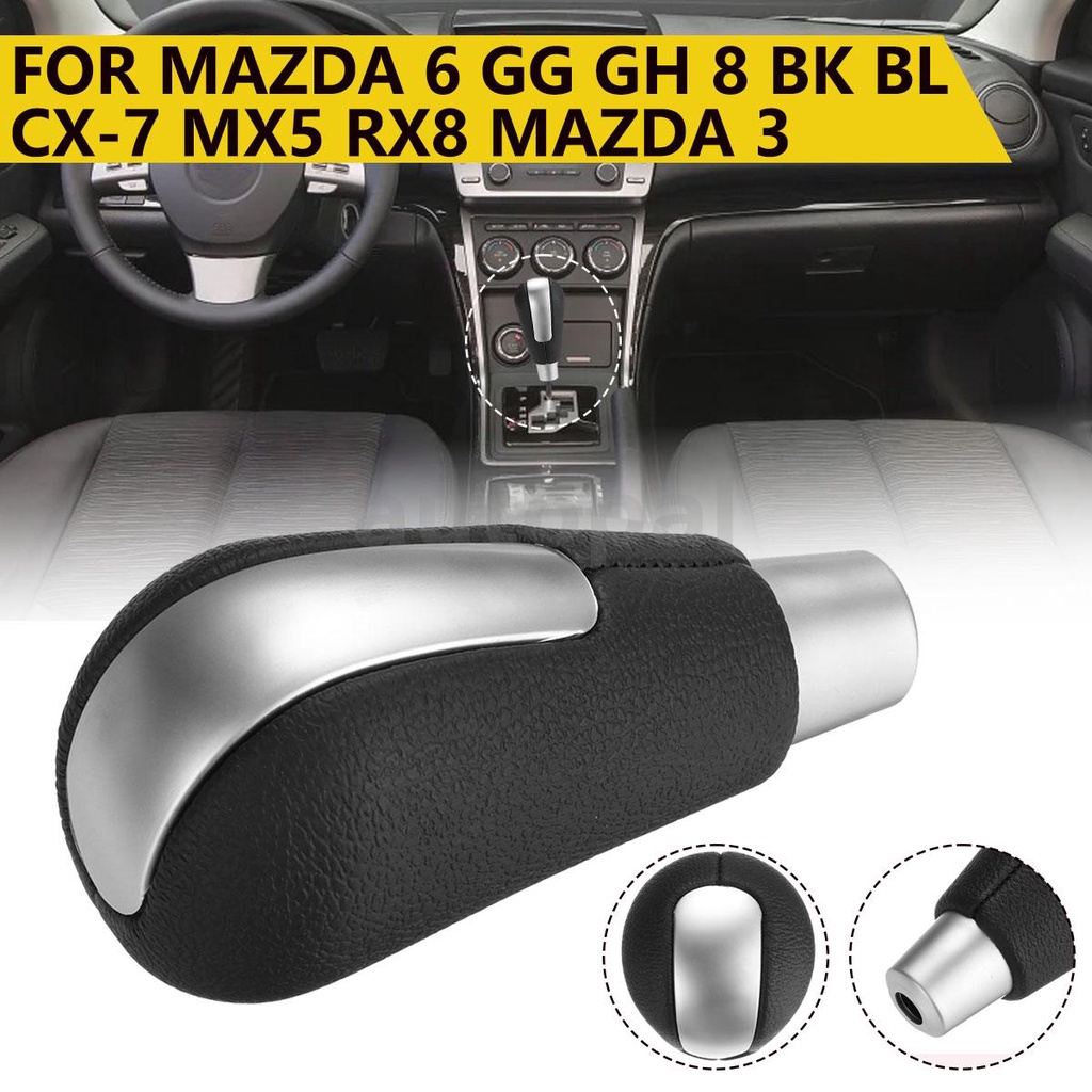 Pommeau De Levier De Vitesse Pour Mazda (6, 3, CX-7, MX-5, Etc.) - Chrome/Noir, En ABS Et Cuir, Facile à Installer
