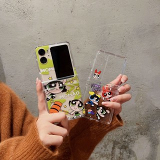 เคสโทรศัพท์มือถือ PC แข็ง แบบใส กันกระแทก ลายการ์ตูนผู้หญิง สําหรับ Oppo Find N2 Flip 5G Find N2