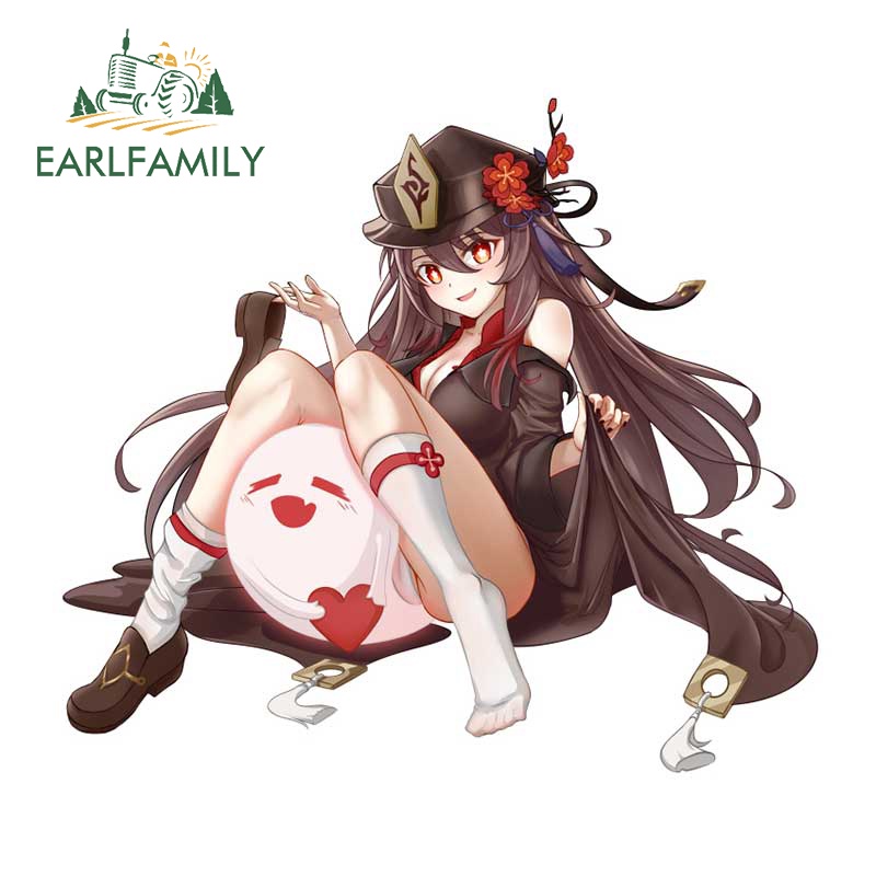 earlfamily-สติกเกอร์ไวนิลกันแดด-hu-tao-genshin-impact-13-ซม-x-8-2-สําหรับติดตกแต่งรถยนต์-รถจักรยานยนต์-หมวกกันน็อค