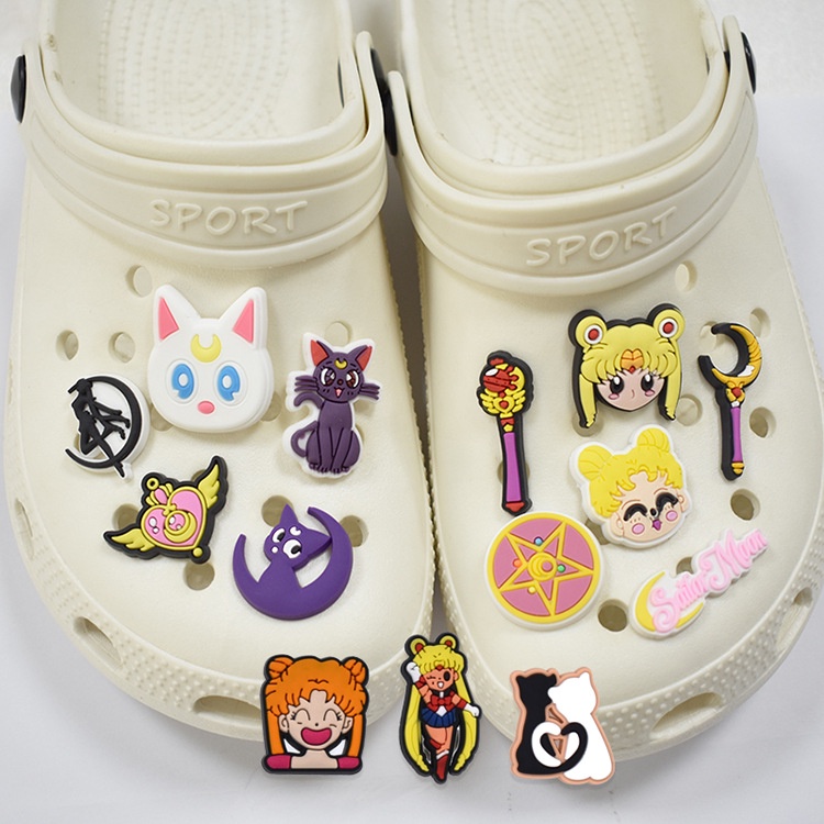 crocs-jibbitz-จี้รูปการ์ตูนอนิเมะญี่ปุ่น-เซเลอร์มูน-แมว-ดาว-กิ๊บติดรองเท้า-อุปกรณ์เสริม-สําหรับตกแต่งรองเท้าเด็ก