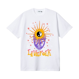 เสื้อยืดผ้าฝ้ายพิมพ์ลายLivefolk - Balance White T-Shirt