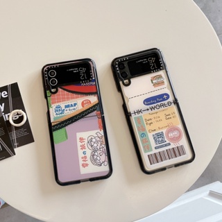 เคสโทรศัพท์มือถืออะคริลิค แบบแข็ง ป้องกันกระแทก สีโปร่งใส แฟชั่นสร้างสรรค์ สําหรับ Samsung Galaxy Z Flip 4 5G Z Flip 3