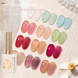 Miss Gooey สีทาเล็บเจล ยาทาเล็บเจล สีนู้ด กึ่งโปร่งใส UV LEDสําหรับตกแต่งเล็บ แบบใส สุขภาพดี ยาทาเล็บเจลน้ำแข็ง 【doom】