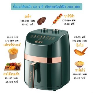 ภาพขนาดย่อของภาพหน้าปกสินค้า5L (สีเขียว) หม้อทอดไร้น้ำมัน เครื่องทอดไฟฟ้าไร้น้ำมันอเนกประสงค์ B50L จากร้าน supermarket2019 บน Shopee