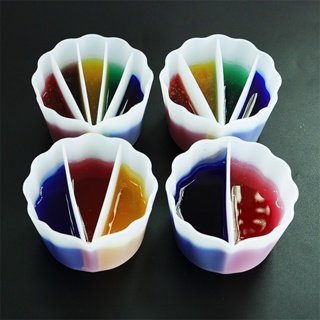 ถ้วยผสมสี ซิลิโคน เรซิน 2-5 ช่อง ใช้ซ้ําได้ สําหรับเรซิน ระบายสี อะคริลิค ระบายสี