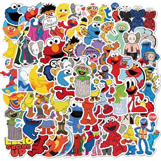 สติกเกอร์ PVC กันน้ํา ลายการ์ตูน Sesame Street แบบตลก มี 100 ชิ้น