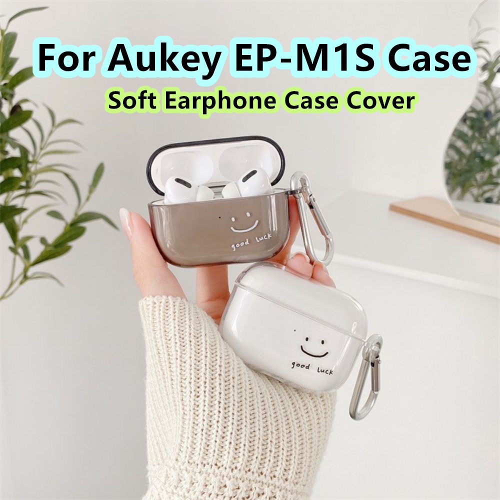 ส่วนลด-เคสหูฟังนิ่ม-แบบใส-ลายเรียบง่าย-สําหรับ-aukey-ep-m1s-ep-m1s