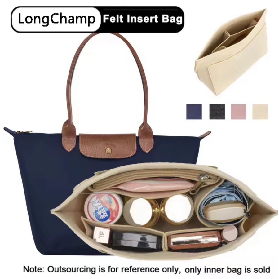 ภาพหน้าปกสินค้าLongchamp กระเป๋าถือ กระเป๋าเครื่องสําอาง กระเป๋าผ้าสักหลาด สําหรับเดินทาง จากร้าน hanshengyu888.th บน Shopee