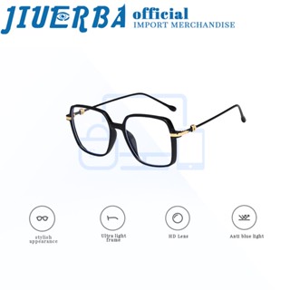 JIUERBA TR90 แว่นตาสายตาสั้น ทรงสี่เหลี่ยม ขนาดใหญ่ ป้องกันรังสี สไตล์เกาหลี คลาสสิก สําหรับผู้ชาย และผู้หญิง