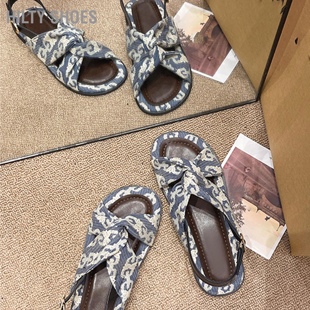 hilty-shoes-ผู้หญิงเปิดนิ้วเท้ารองเท้าแตะสายรัดข้อเท้าปิดป้องกันการลื่นผ้านุ่มฤดูร้อนรองเท้าส้นเตี้ย