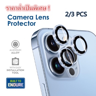 ฝาครอบเต็มกระจกนิรภัยโลหะตัวป้องกันเลนส์กล้องเข้ากันได้สำหรับ iPhone 11 12 13 14 Pro Max 13 Mini
