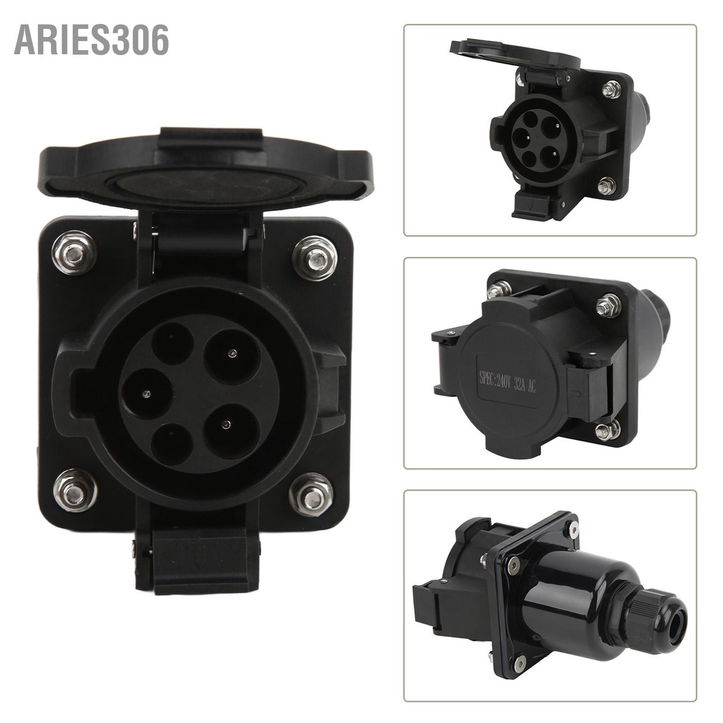 aries306-รถยนต์พลังงานใหม่ซ็อกเก็ตเครื่องชาร์จ-ac-ประเภท-1-เฟสเดียว-240v-16a-32a-สากล-ce-tuv-sae-j1772-ได้รับการอนุมัติ