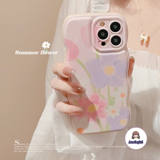 เคสโทรศัพท์มือถือ ป้องกันเลนส์ ลายดอกไม้ สีชมพู สําหรับ Iphone 11 14 Pro Max 12 13 Pro Max