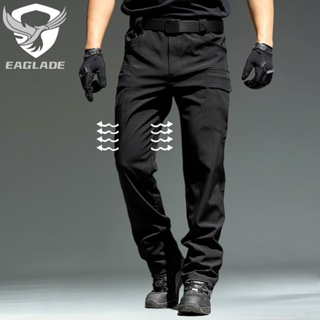 Eaglade กางเกงคาร์โก้ยุทธวิธี สําหรับผู้ชาย JJX8 สีดํา กันน้ํา ยืดหยุ่นได้