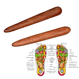 2/1 PCS ไม้เท้าสปากายภาพบำบัดนวดกดจุด Acupressure Thai นวดเท้าแผนภูมิสุขภาพฟรีเครื่องมือนวด