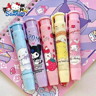 SANRIO ยางลบ ลายการ์ตูน Kuromi Cinnamoroll น่ารัก เติมได้ สีขาว เครื่องเขียน สําหรับเด็กนักเรียน