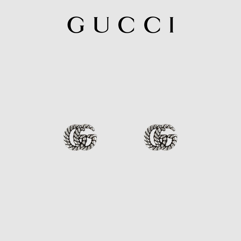 พร้อมส่ง-gucci-gucci-double-g-ต่างหูเงิน-ใช้แล้วไม่แพ้-สําหรับผู้หญิง