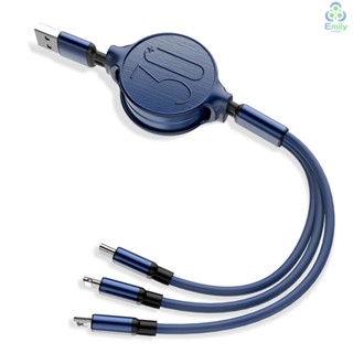 3 in 1 อุปกรณ์จัดเก็บสายชาร์จ USB 3 ฟุต พร้อมไฟ Type-C Micro USB สําหรับ Android iOS โทรศัพท์ และอุปกรณ์หลายชิ้น [23][มาใหม่]
