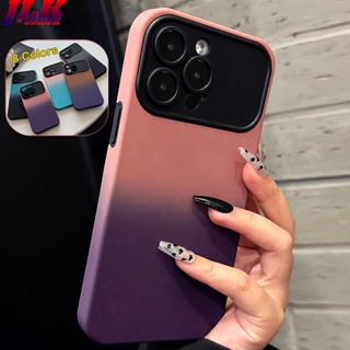[JLK] Luxury 2 in 1 Matte Gradient Color Case for iPhone 14 13 Pro Max Shockproof Camera Protection Soft Silicone Cover