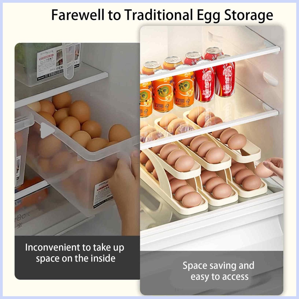 ถาดเก็บไข่-แบบสองชั้น-ประหยัดพื้นที่-สําหรับตู้เย็น