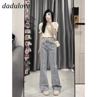 DaDulove💕 New Korean Version of INS Retro Washed Micro Flared Jeans Niche High Waist Wide Leg Pants Trousers