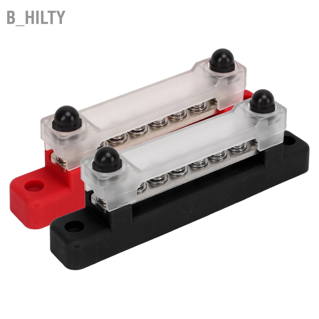 b-hilty-6-terminal-bus-bar-พร้อมฝาปิด-48v-150a-2-studs-power-distribution-block-สำหรับ-car-boat-marine-caravan-rv