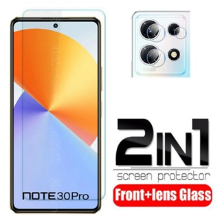 2in1 Infinix Note 30i / Note 30 4G X6833B / Note 30 5G X6711 / Note 30 Pro 4G กระจกนิรภัย แบบเต็มจอ ฟิล์มกระจกนิรภัยยางเต็มจอ + ฟิล์มเลนส์กล้อง Lnfinix Hot 30