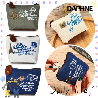 Daphne ขายดี กระเป๋าใส่เหรียญ ผ้าแคนวาส ขนาดเล็ก สไตล์คลาสสิก น่ารัก