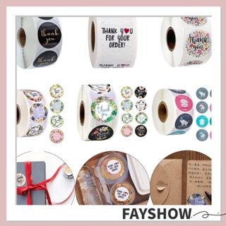 Fay สติกเกอร์ฉลาก Thank You ทรงกลม สําหรับติดบรรจุภัณฑ์ 500 ชิ้น