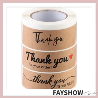 Fay สติกเกอร์ฉลากกระดาษคราฟท์ ลาย Thank You For Your Order ทรงสี่เหลี่ยมผืนผ้า ขนาด 3x1 นิ้ว แฮนด์เมด สําหรับตกแต่งซองจดหมาย ของขวัญ 120 ชิ้น ต่อม้วน