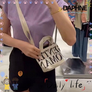 Daphne กระเป๋าสะพายไหล่ ผ้าแคนวาส พิมพ์ลายตัวอักษร ขนาดใหญ่ จุของได้เยอะ เหมาะกับการเดินทาง สําหรับใส่เครื่องสําอาง ลิปสติก