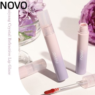 Novo Aqua ลิปสติก เนื้อแมตต์ คริสตัล สะท้อนแสง ชุ่มชื้น และเนียนนุ่ม ใช้ง่าย แสดงผิว และไวท์เทนนิ่ง