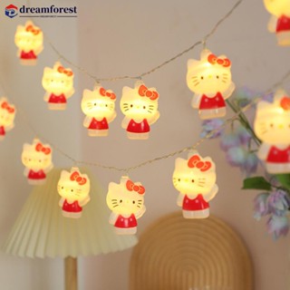 Dreamforest สายไฟหิ่งห้อย ลายการ์ตูนแมว KT น่ารัก สําหรับตกแต่งห้องเด็ก E5G6