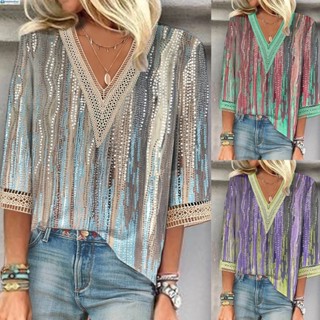 เสื้อเชิ้ตลําลอง ทรงหลวม ลายดอกไม้ สไตล์โบโฮ สําหรับสตรี