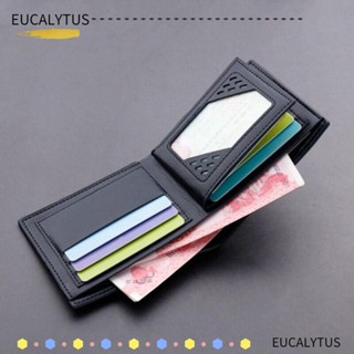 Eutus กระเป๋าสตางค์ หนัง Pu ใบสั้น สีพื้น แนวนอน