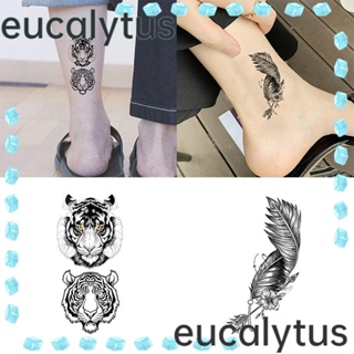 Eucalytus1 สติกเกอร์รอยสักแฟชั่น ลายผีเสื้อ|เอฟเฟคชั่วคราว รูปขนนก ใช้ง่าย