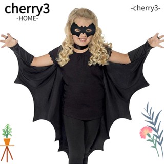 Cherry3 ผ้าคลุมปีกค้างคาว สีดํา พร็อพคอสเพลย์ฮาโลวีน สําหรับปาร์ตี้