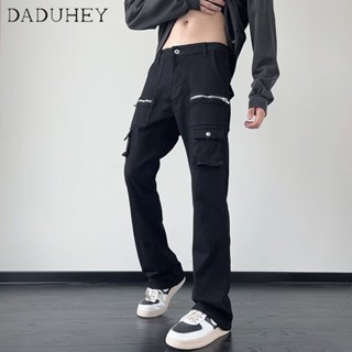 DaDuHey🔥 Mens and Womens American-Style Retro Multi-Pocket Straight Casual Working Pants High Street Fashion All-Match Jeans