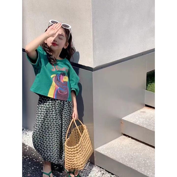 พร้อมส่ง-ใหม่-ชุดเสื้อยืดแขนสั้น-กางเกงขาสั้น-ลายการ์ตูน-สไตล์เกาหลี-ญี่ปุ่น-ฤดูร้อน-สําหรับเด็กผู้หญิง-2023