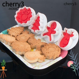 Cherry3 แม่พิมพ์ตัดคุกกี้ บิสกิต ฟองดองท์ รูปกวาง สโนว์แมน ต้นคริสต์มาส