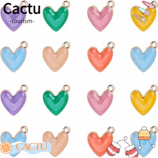 Cactu จี้รูปหัวใจ อัลลอย สีชมพู สีขาว สีแดง สีดํา เครื่องรางเคลือบ รูปหัวใจ แฮนด์เมด สําหรับคนรัก