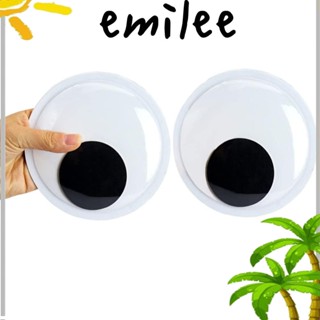 Emilee ตาปลอม มีกาวในตัว ขนาดใหญ่ 5.9 นิ้ว สีขาว ดํา สําหรับต้นคริสต์มาส 6 ชิ้น