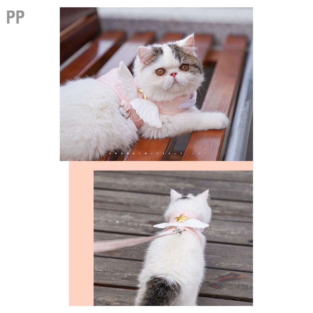 pp-cat-harness-leash-ปรับได้-4-season-universal-น่ารัก-angel-wings-vest-with-1-5m-traction-rope-for-kitten
