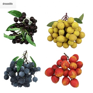【DREAMLIFE】Artificial Fruit Home Decor Longan Lychee Blueberry Cherries Lifelike Appearance