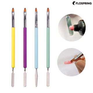 Flospring ปากกาต่อเล็บเจล UV อะคริลิค แบบสองหัว บางพิเศษ สําหรับผสมสีเล็บ