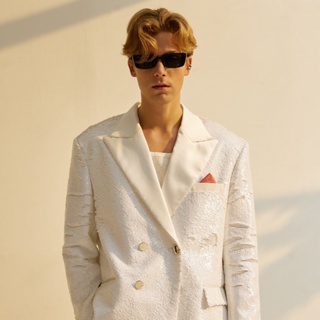 [BLANC.BANGKOK] - BRILLER (White sequin blazer) 